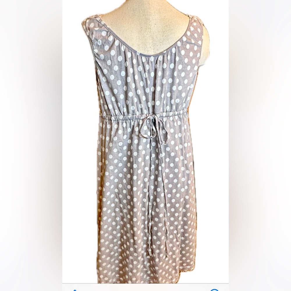 Baby Be Mine Maternity Nursing Dress Gray Button Front Tie waist S/M